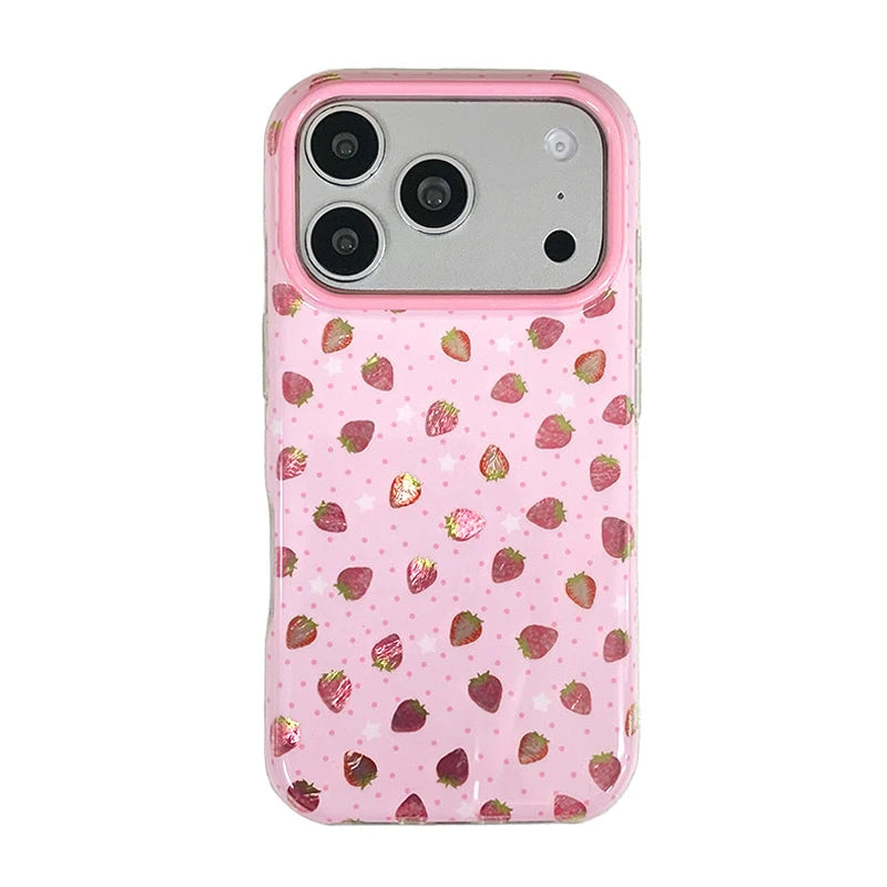 Sweet Cute Strawberry Bling Case for iPhone 17 Series