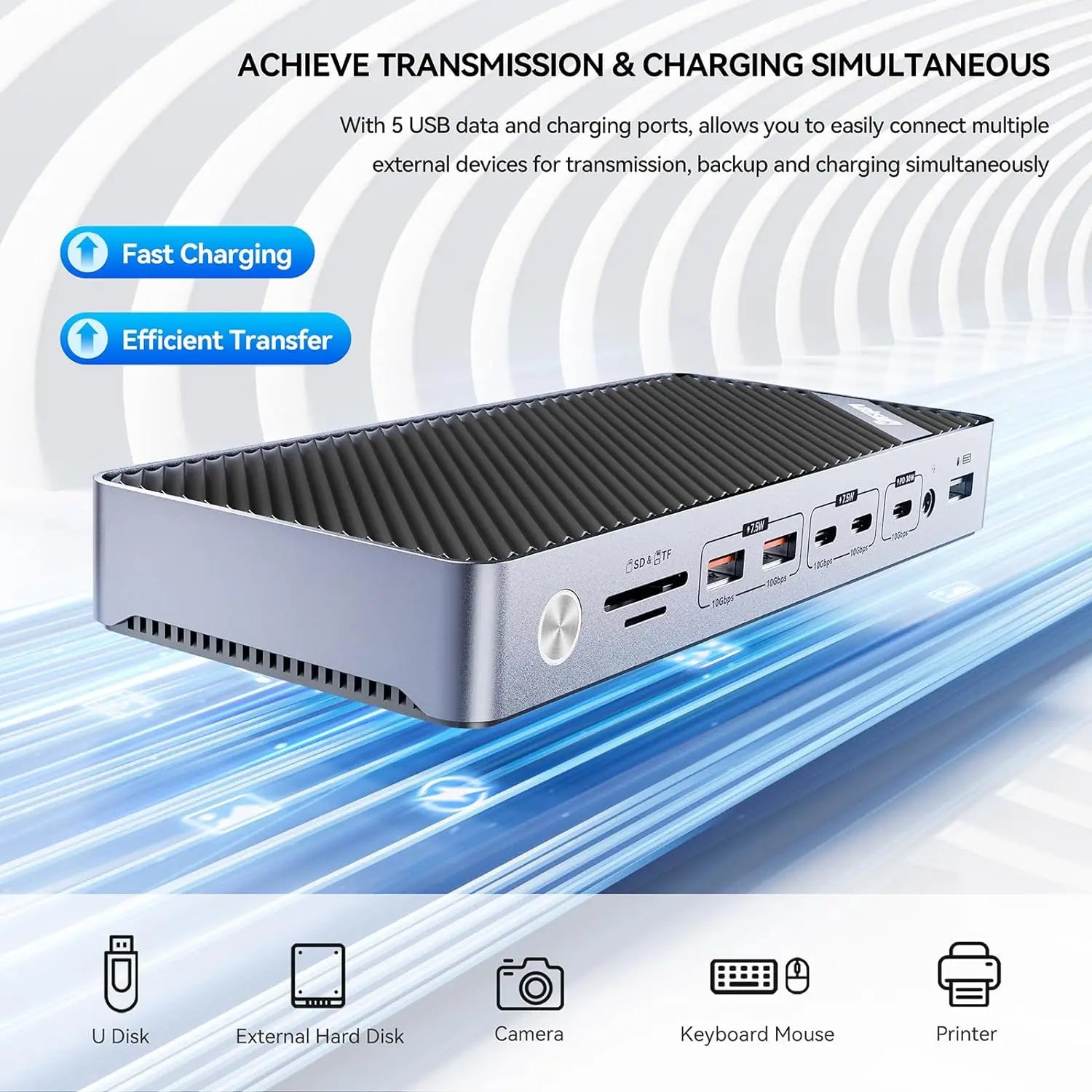 Minisopuru DisplayLink USB-C Dock with 3-Monitor Support