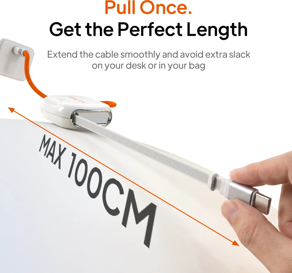 CABLETIME 100W Magnetic Retractable USB-C Cable