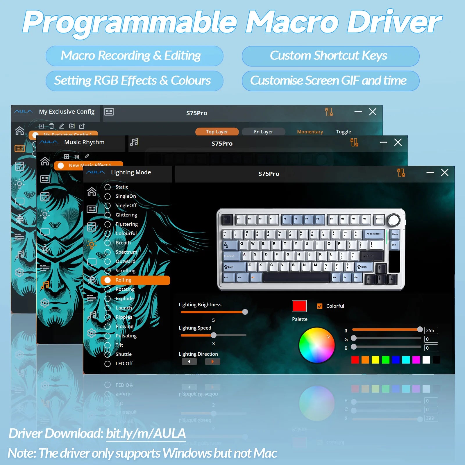 AULA S75pro Tri-Mode Gaming RGB Keyboard