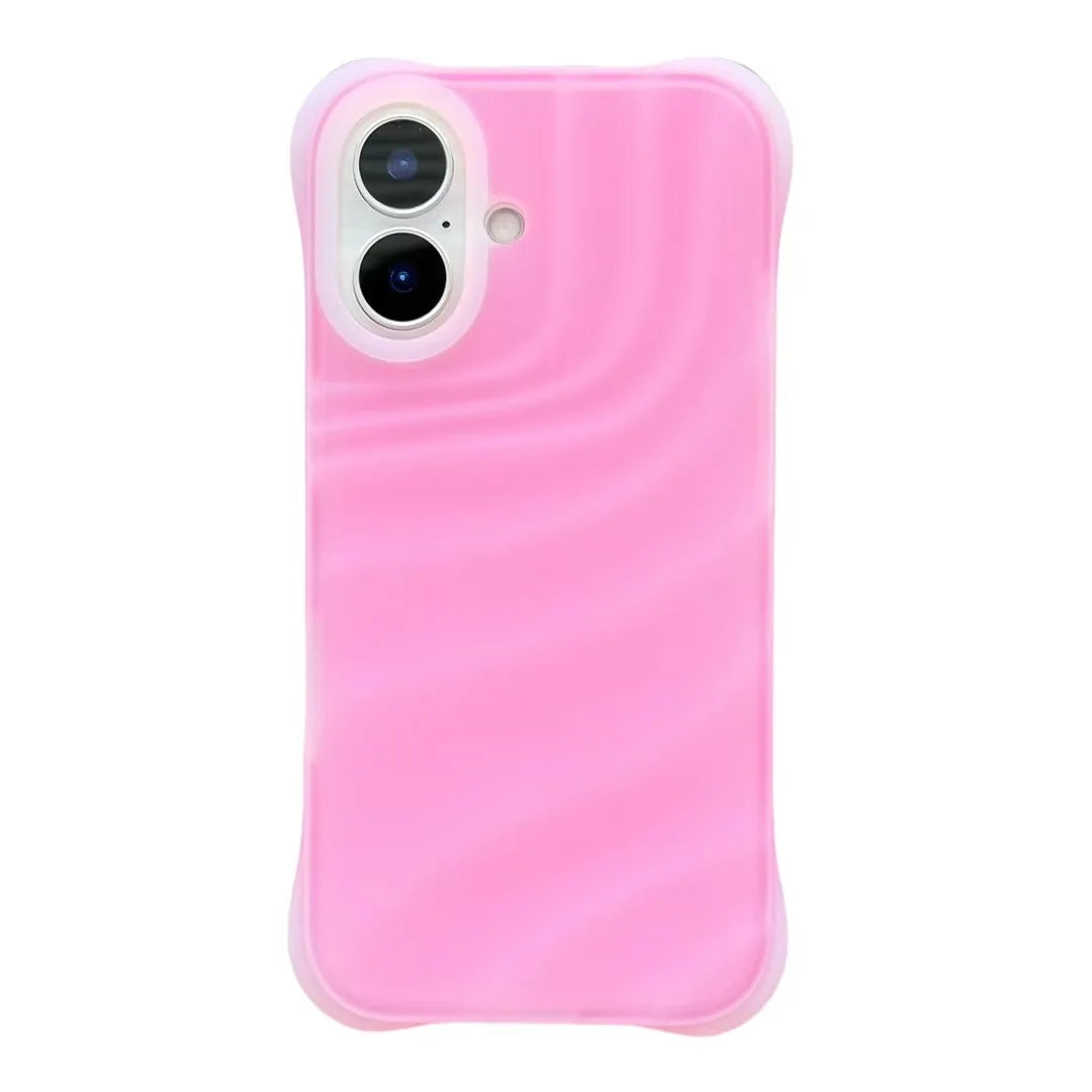 Soft Liquid Silicone Jelly Case with Fluorescent Wave Design for iPhone 16 Series