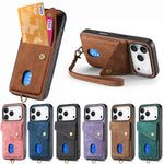 Multi-Functional Retro Leather Wallet Case with Vertical Card Holder for iPhone 17 Series