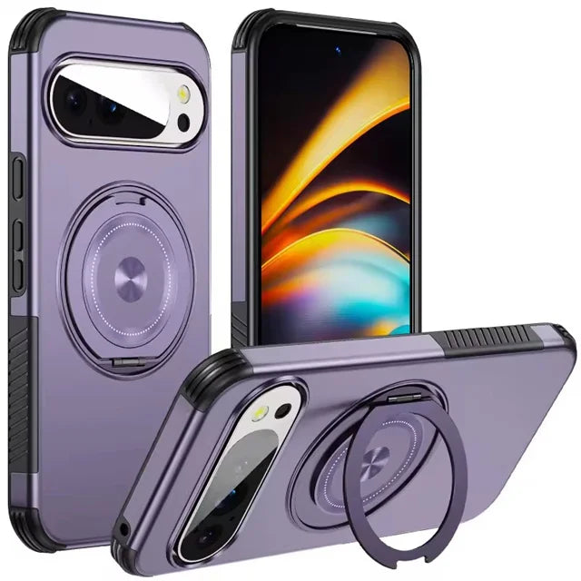 Shockproof TPU and PC Case with 360° Rotating Magnetic Ring for Google Pixel 10 Series