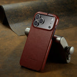 Textured Leather Flip Case with Raised Camera Ring for iPhone 18 Series