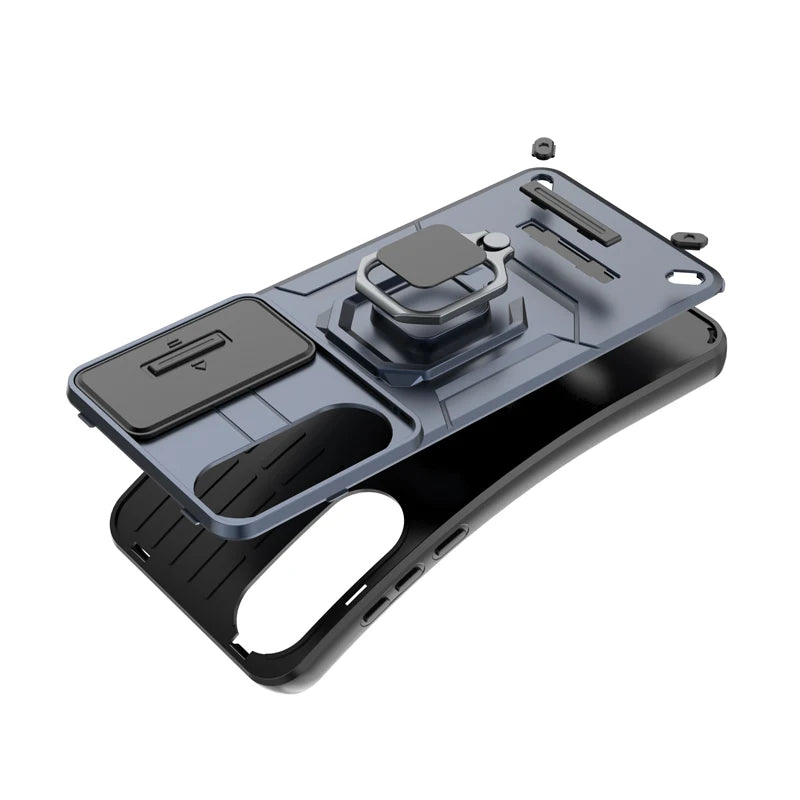 Military-Grade Armor Case with Slide Camera Cover and Kickstand for OnePlus Nord 5