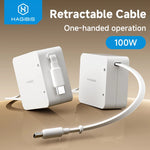 Hagibis USB-C to USB-C 100W Retractable Charger Cable