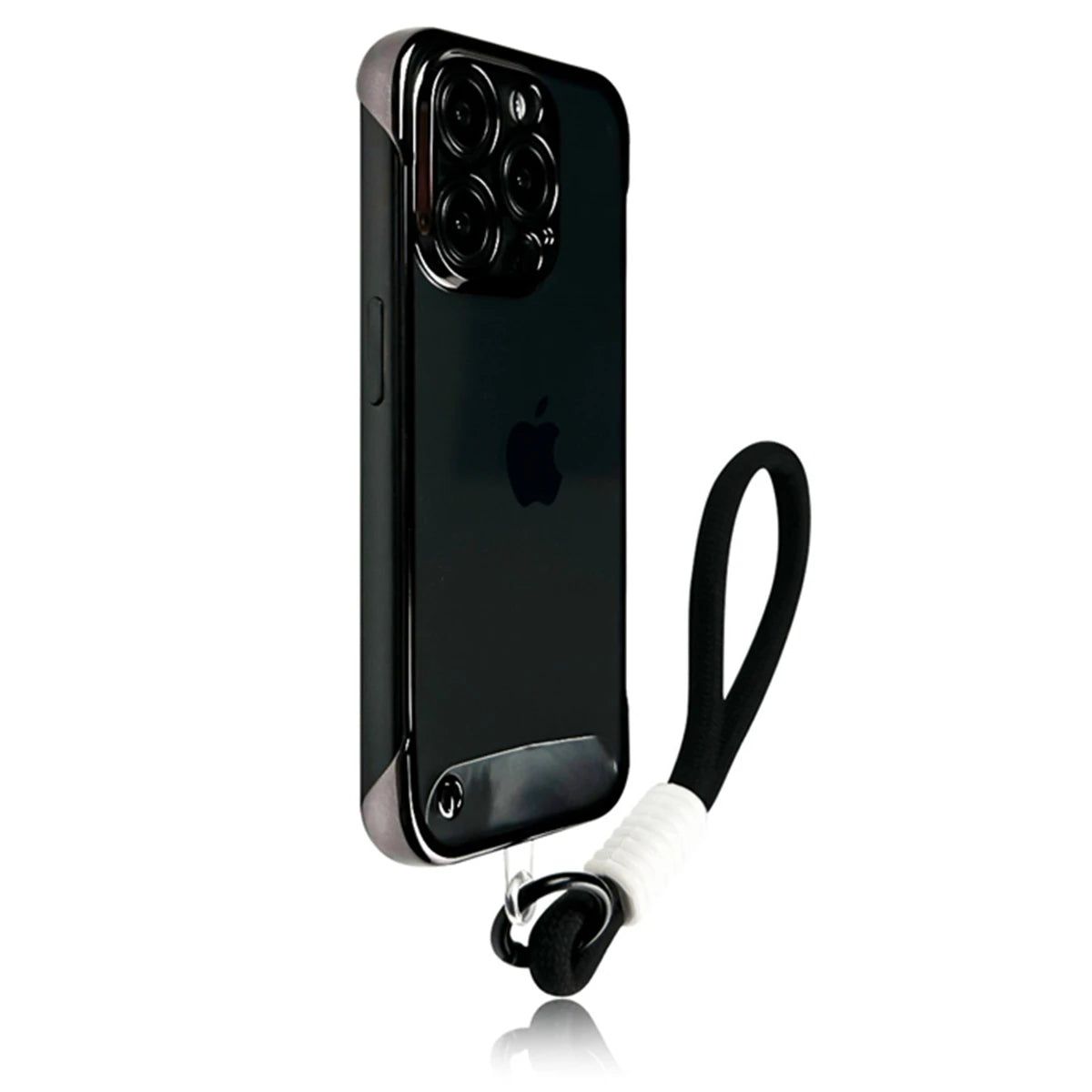 Premium Transparent Frameless Case with Anti-Lost Wrist Strap for iPhone 16  Series