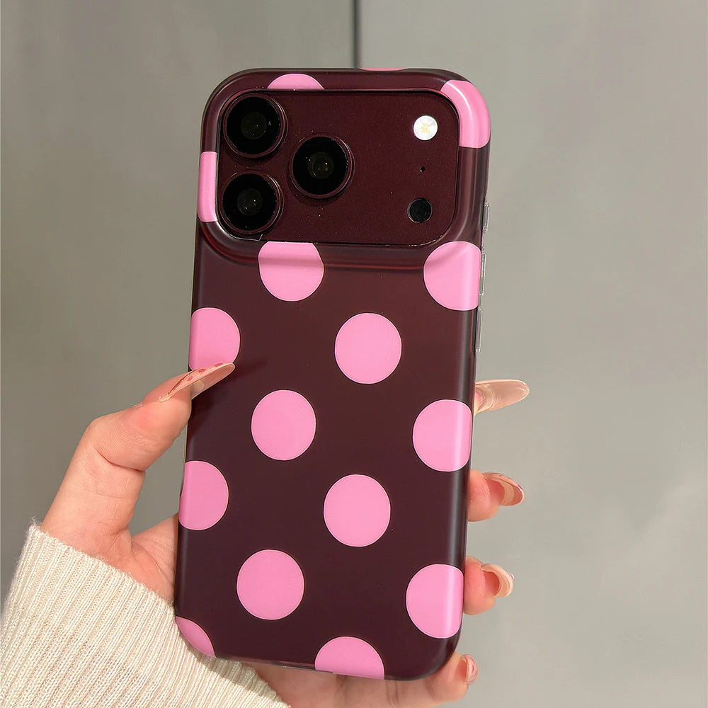 Polka Dot Shockproof TPU Case with Raised Camera Frame for iPhone 18 Series