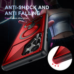 Heavy Duty Magnetic Case with Metal Ring Grip for Samsung Galaxy S24 Series