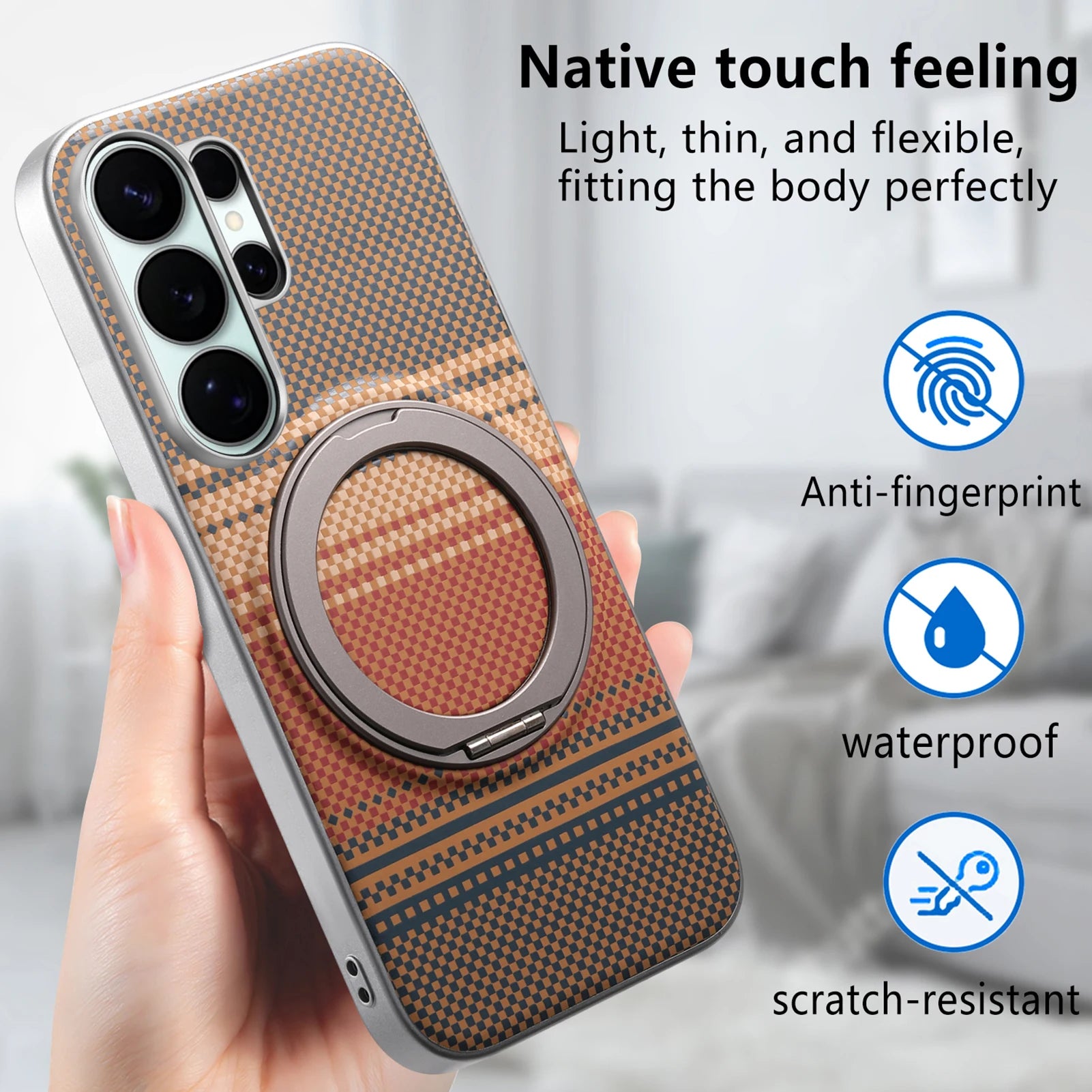 Shockproof Magnetic Gradient Case with 360° Rotating Stand for Samsung Galaxy S26 Series