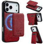 2-in-1 iPhone 17 Series MagSafe PU Leather Case with RFID Flip Card Holder