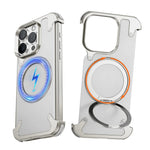 Luxury Slim Leather Case with 360° Magnetic Ring Stand for iPhone 16 Pro & iPhone 16 Pro Max