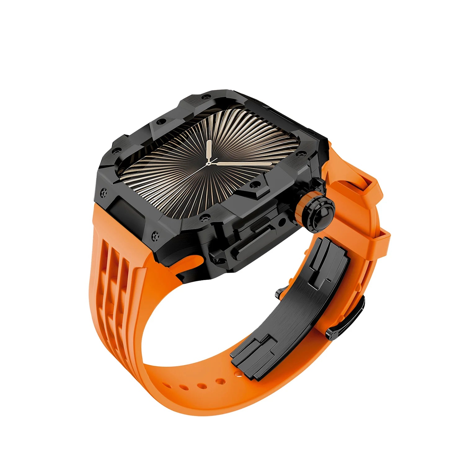 Luxury Stainless Steel Case & Silicone Strap Modification Kit for Apple Watch Series 10 (46mm)