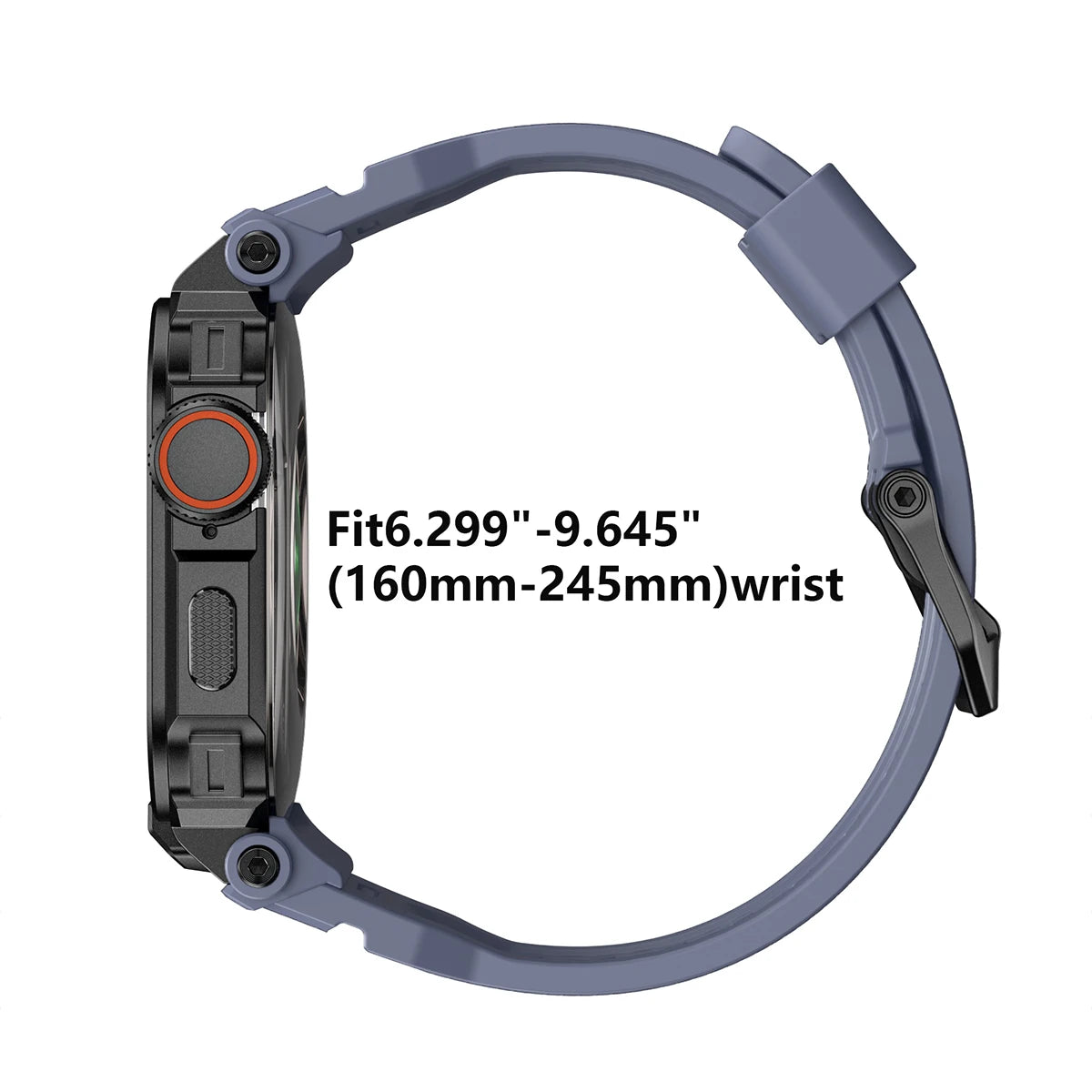 Integrated Silicone Case Band with Metal Bumper for Apple Watch