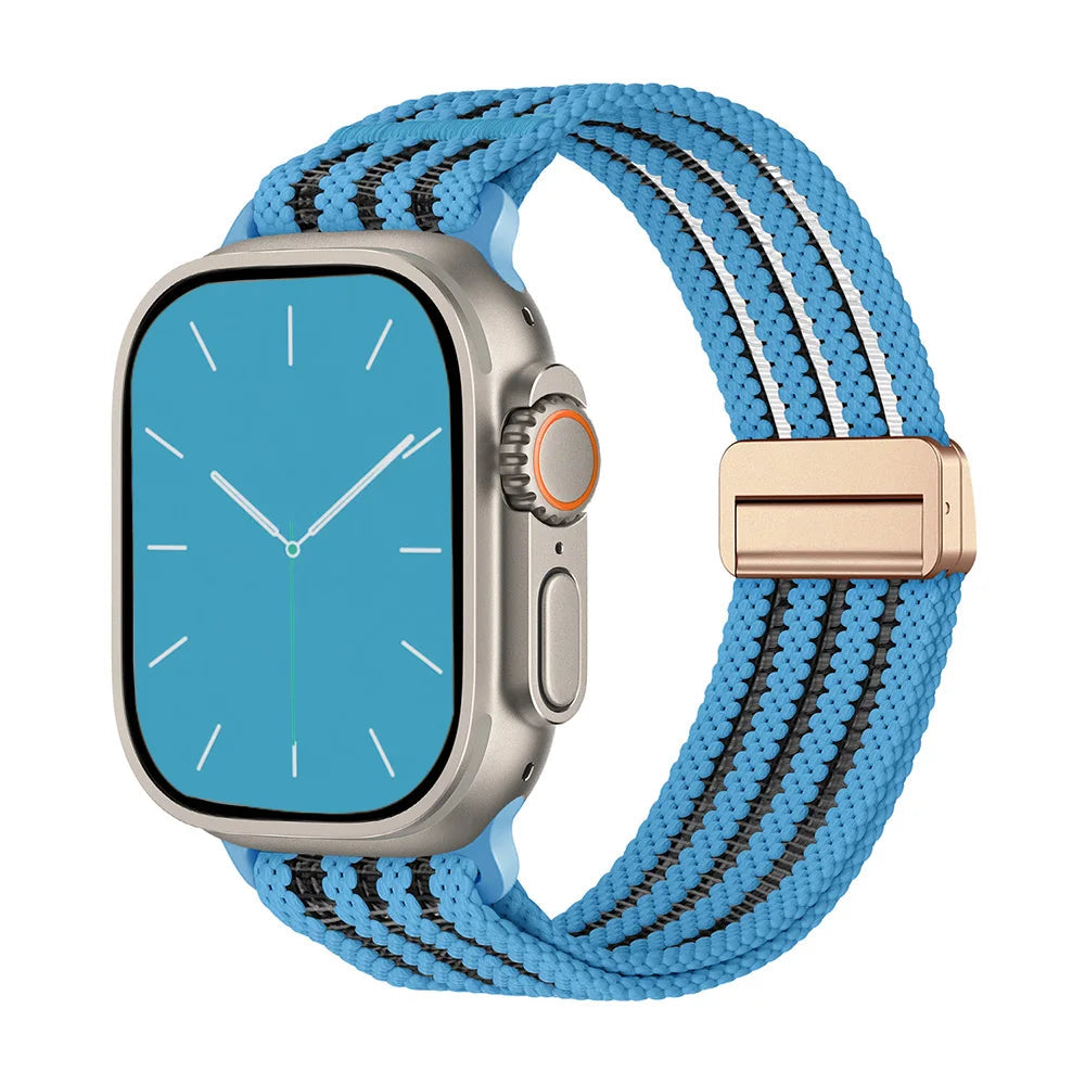 Braided Nylon Magnetic Band with Quick-Release Closure for Apple Watch