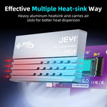 JEYI PCIe 5.0 to M.2 NVMe Adapter Card with Gen5 Heatsink Cooling