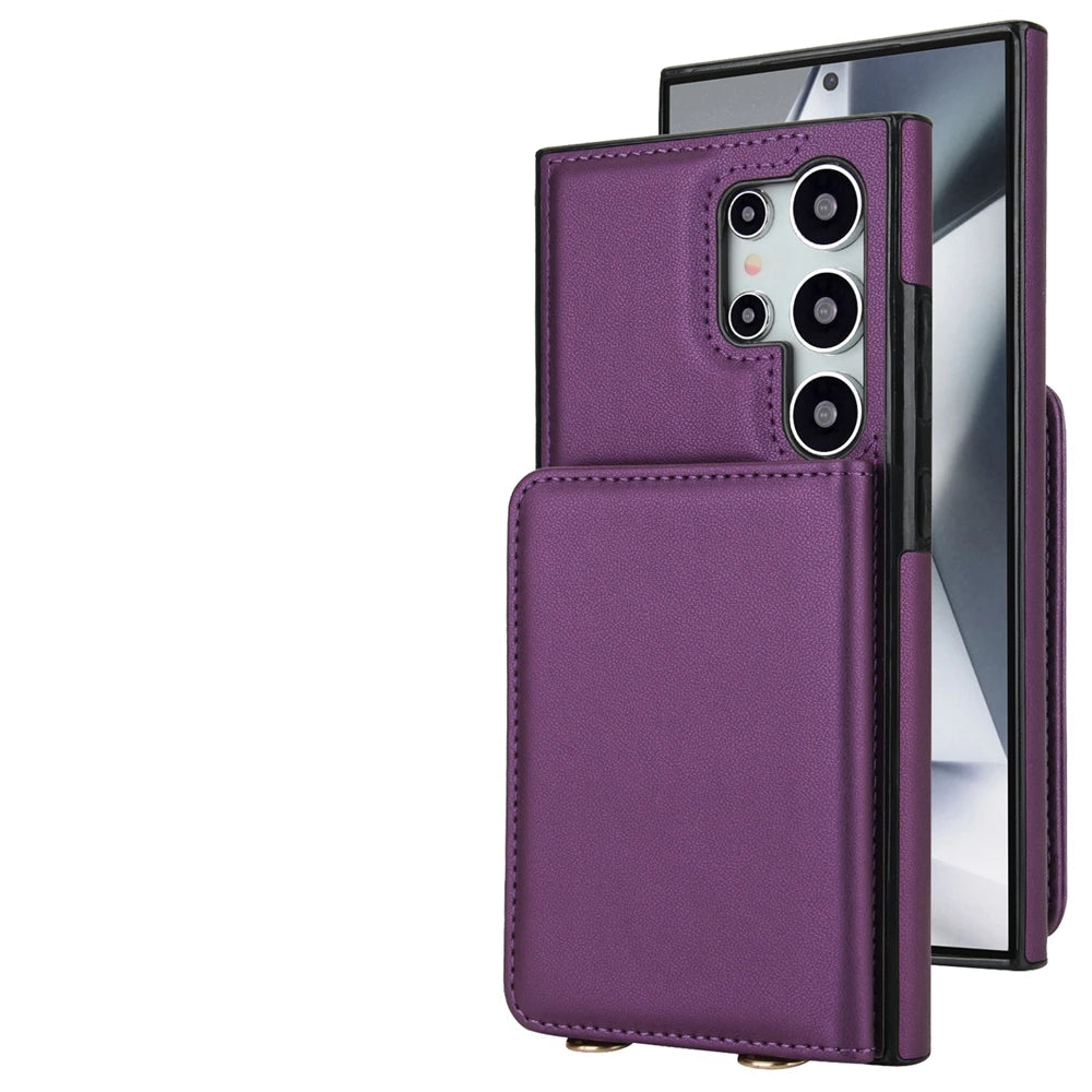 Premium Crossbody Leather Wallet Case for Samsung Galaxy S25 Series