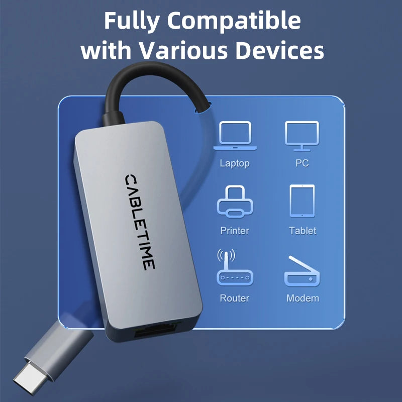 CABLETIME 2.5G USB 3.1 Ethernet Adapter