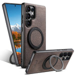 Samsung Galaxy S25 Ultra Denim Magnetic Case with 360° Ring Bracket & Kickstand