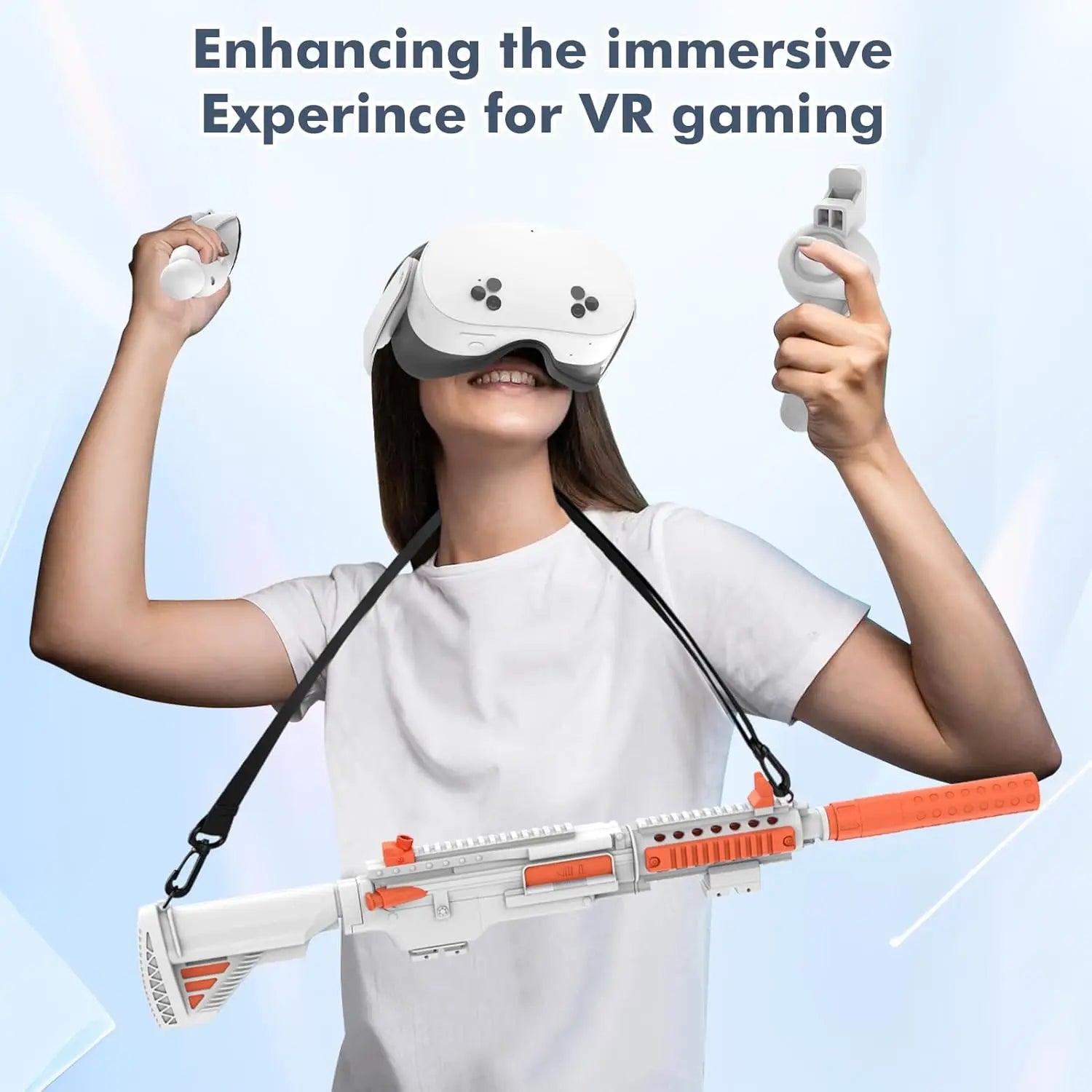 VR Rifle Gun Stock with Magnetic Mount for Meta Quest 3 & 3S