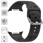 Floral Engraved Silicone Strap for Samsung Galaxy Watch 8 & Galaxy Watch 8 Classic