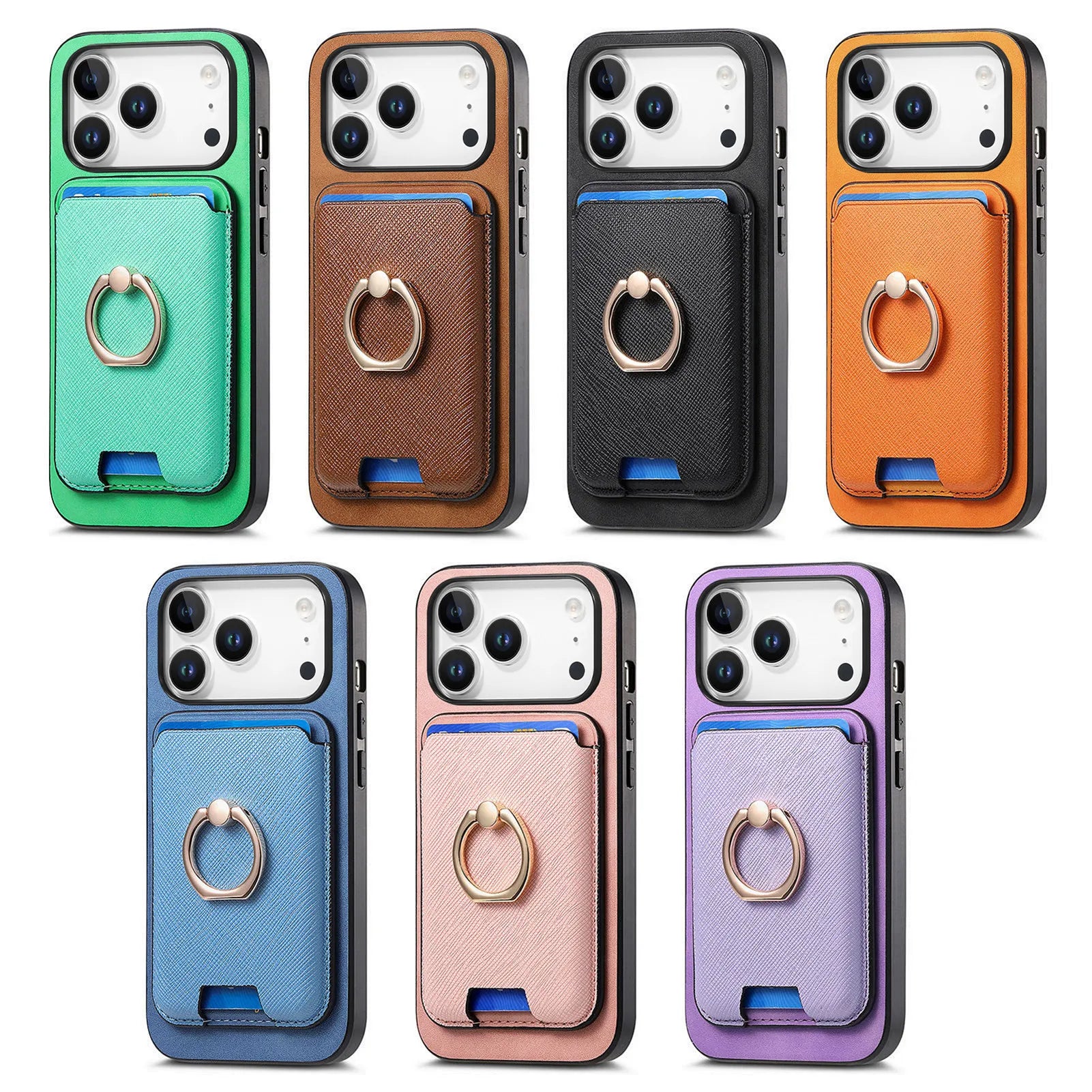 Premium Leather MagSafe Case with Detachable Card Slot for iPhone 17 Series