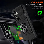 Samsung Galaxy A56 Shockproof Case with Magnetic Rotating Ring Stand & Wallet Cover