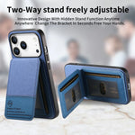 Multi-Functional Twill Weave Leather Wallet Case with Up-Down Opening & RFID Protection for iPhone 17 Series