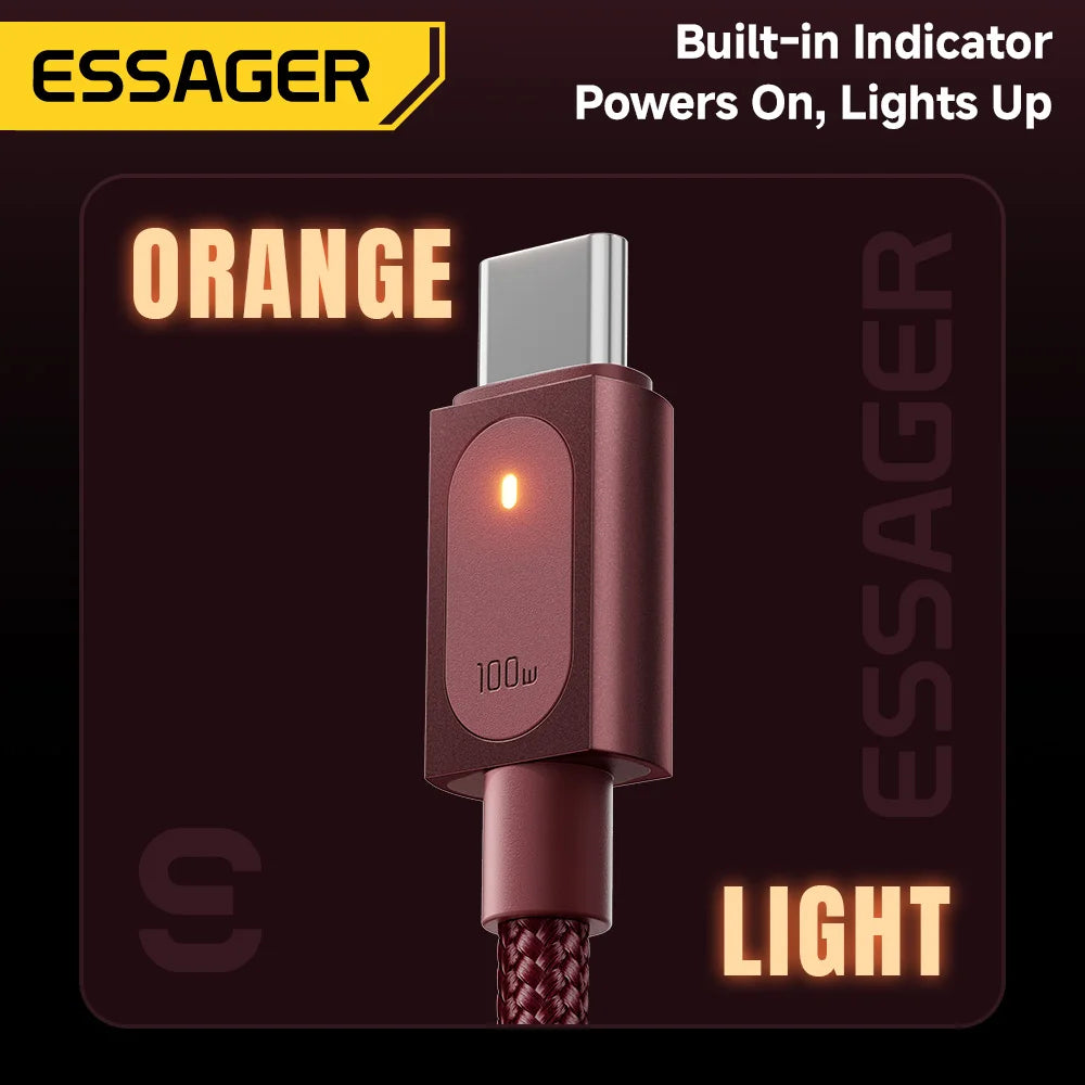 Essager 100W USB-C Braided Cable With E-Marker