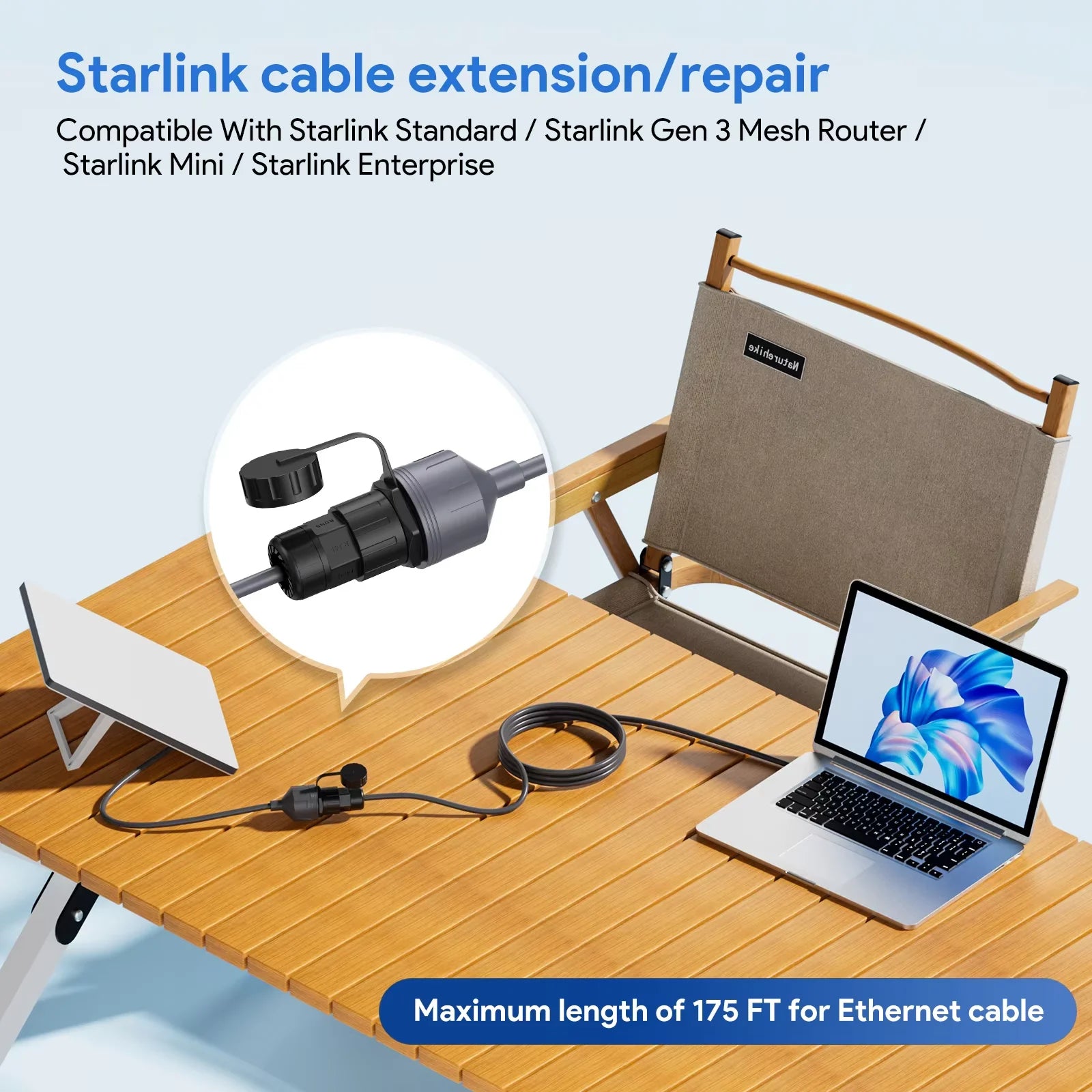 EDUP RJ45 Waterproof Connector Cable for Starlink