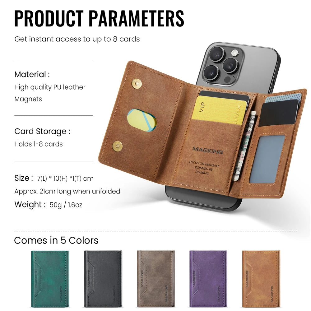 Fashionable Strong Magnetic Leather Wallet