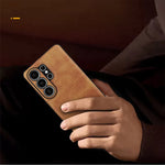 Shockproof Leather-Textured Bumper Case with Raised Camera Ring Protection for Samsung Galaxy S26 Series