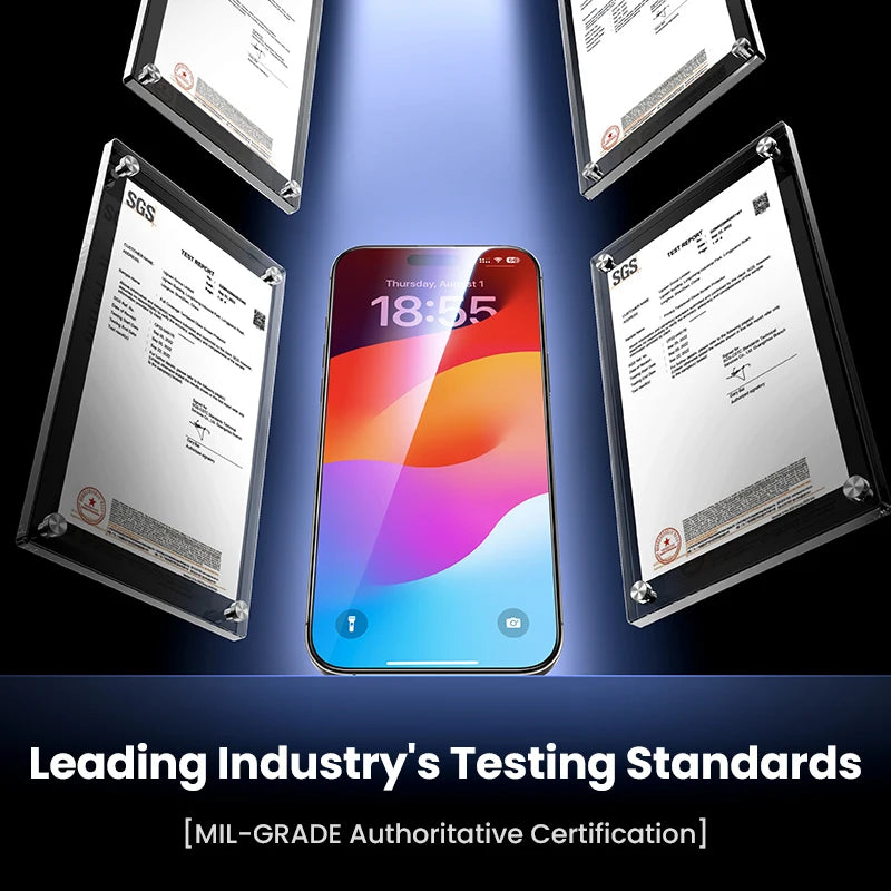 Full Cover Tempered Glass Screen Protector with Camera Lens Protector for iPhone 16 Series