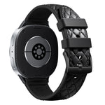 Quilted Leather Silicone Watch Strap with Pin Buckle Clasp for Samsung Galaxy Watch 9