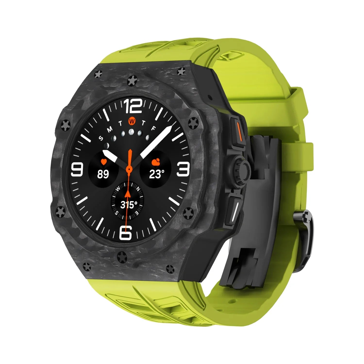 Luxury Carbon Fiber Case & Rubber Strap for Samsung Galaxy Watch Ultra and Samsung Galaxy Watch Ultra (2025)