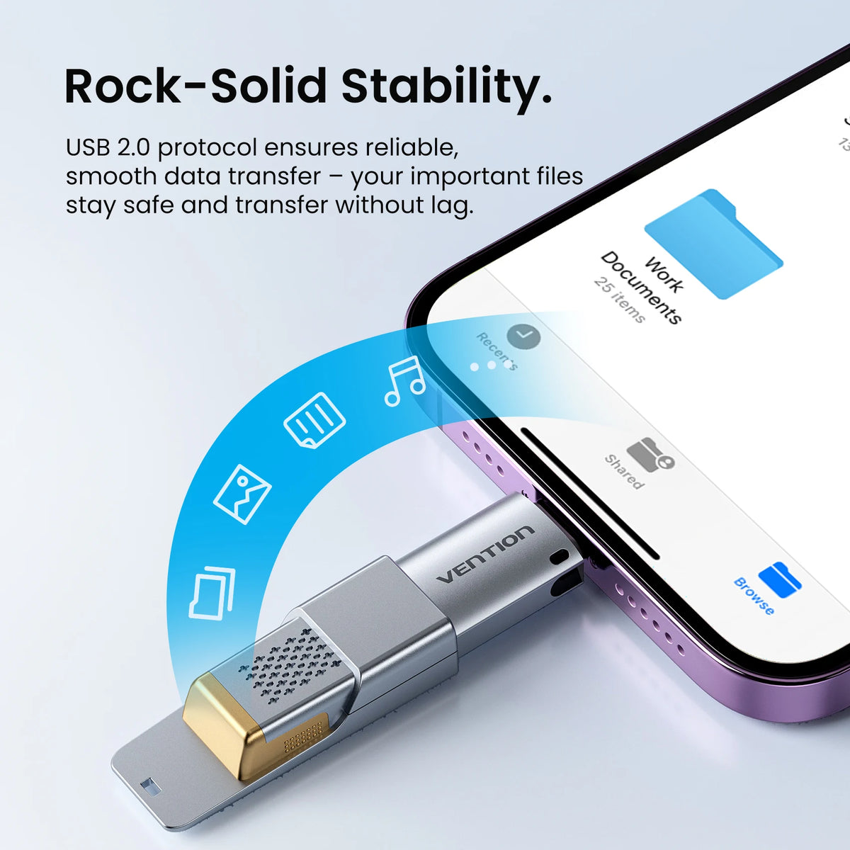 Vention Lightning To USB-C OTG Adapter