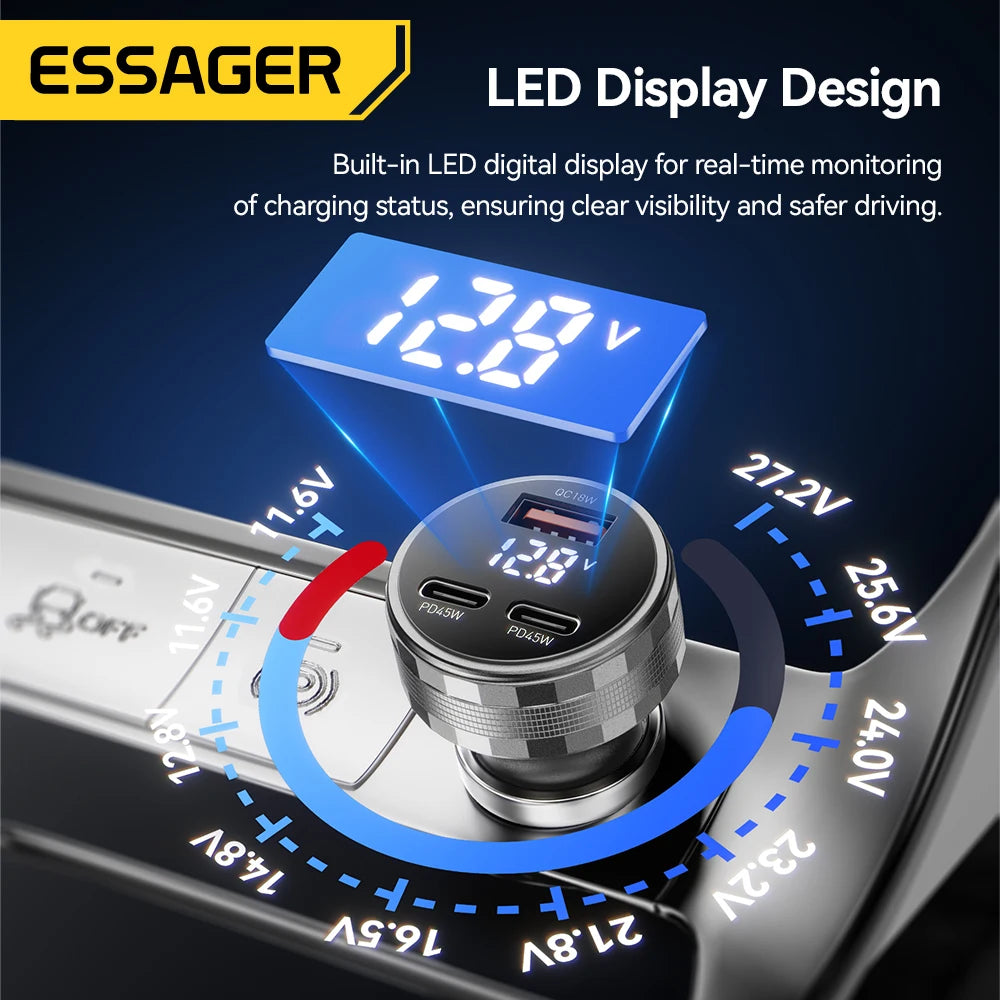 Essager 108W 3-Port USB Car Charger