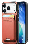 Multi-Functional Leather Wallet Case with Vertical Card Slot & Hoverable Kickstand for iPhone 17 Series