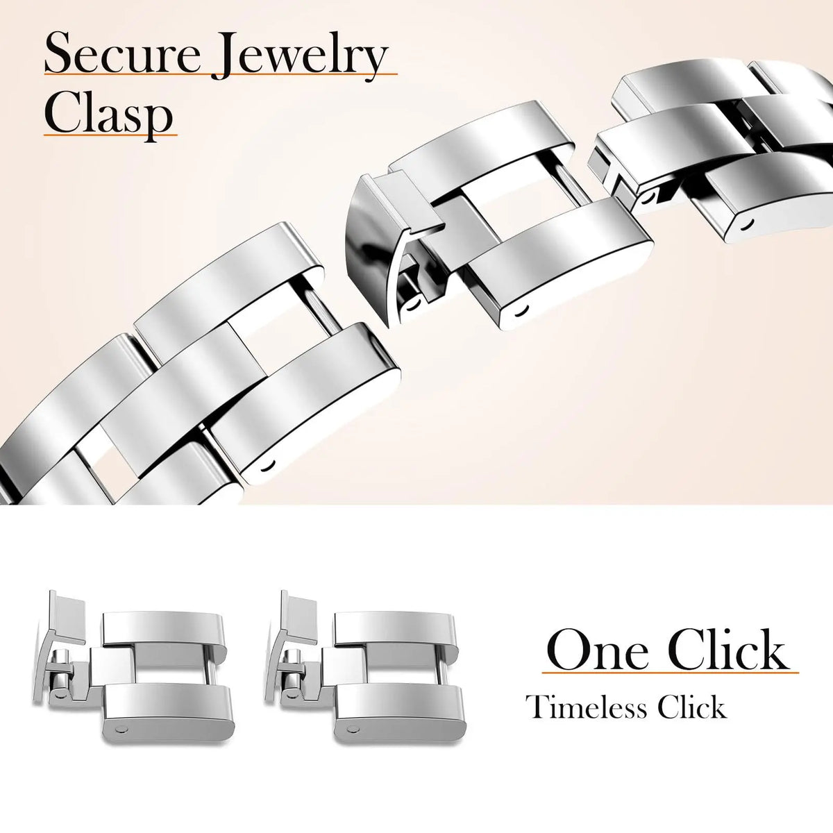316L Stainless Steel Bracelet with One-Click Jewelry Clasp for Samsung Galaxy Watch 9