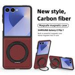 Samsung Galaxy Z Flip 7 Magnetic Phone Case with Built-in Ring Kickstand