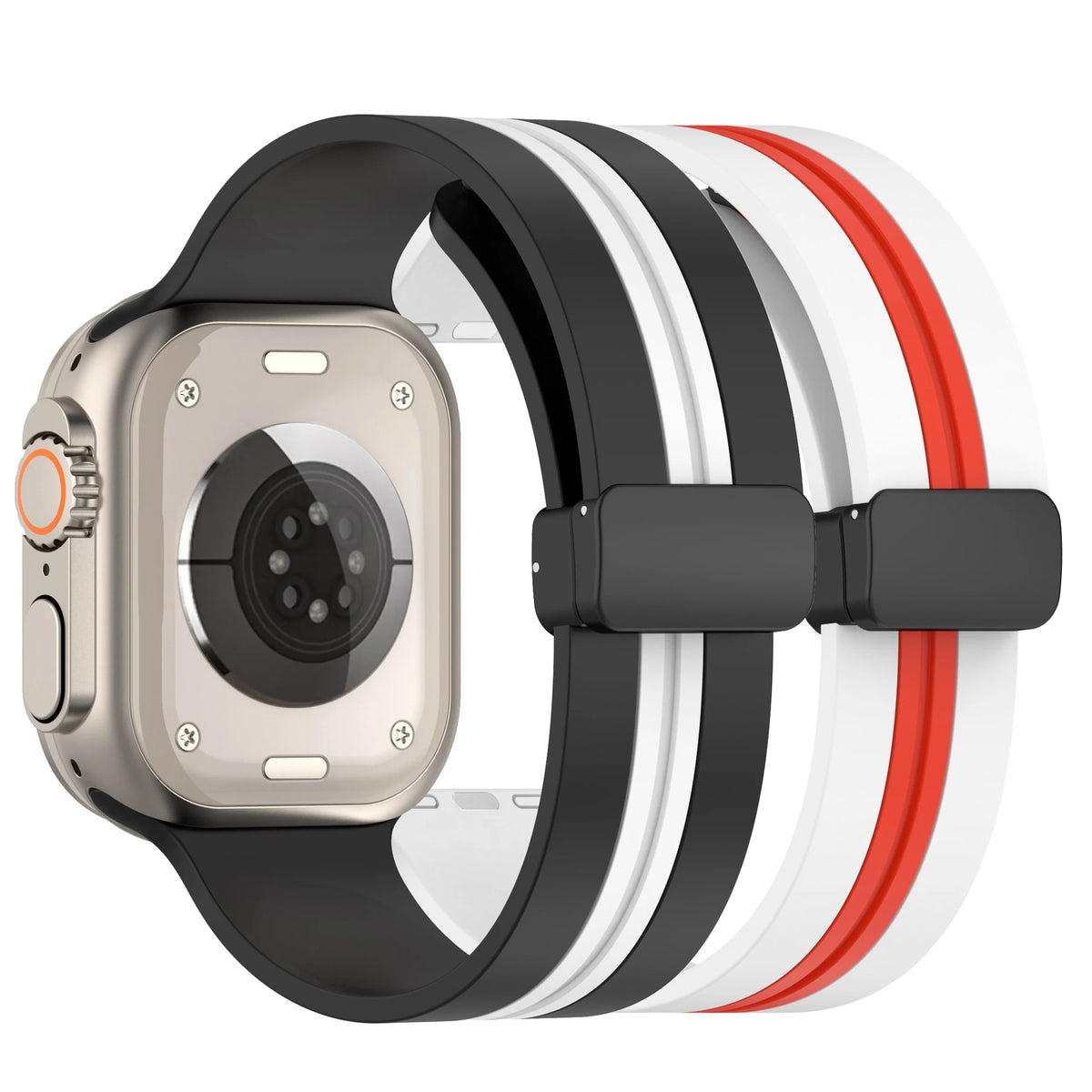 Textured Dual-Layer Band with Pin-and-Hole Adjustment for Apple Watch