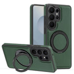 Samsung Galaxy S26 Series Leather Case with Rotating Ring Bracket