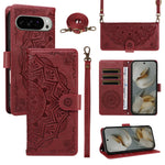 Luxury Embossed Datura Leather Case for Google Pixel 9 Series