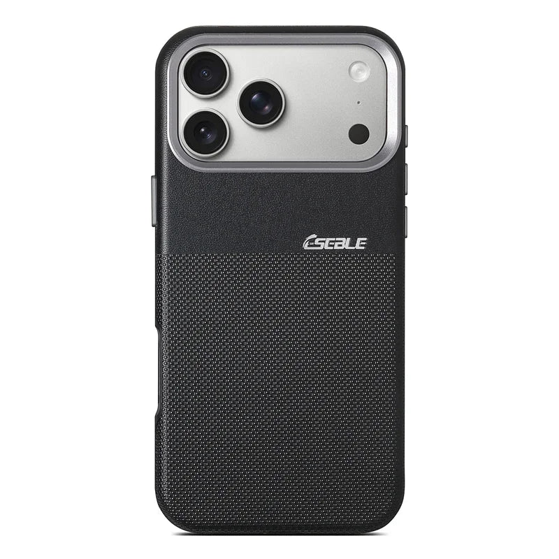 Textured PU Leather MagSafe Case with Raised Camera Ring for iPhone 18 Series