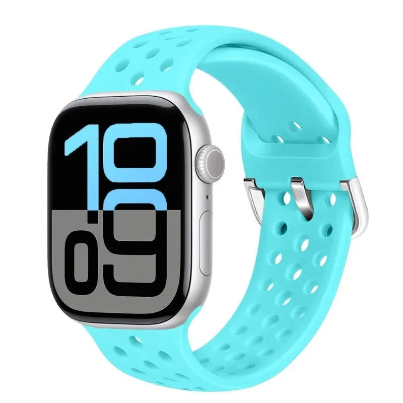 Perforated Silicone Band with Ventilation Holes for Apple Watch