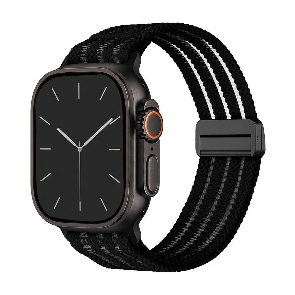 Braided Nylon Magnetic Band with Quick-Release Closure for Apple Watch