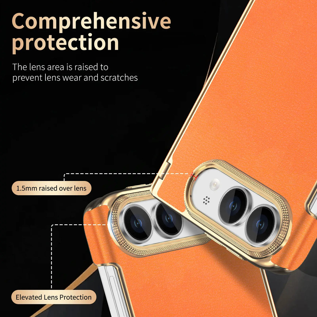 Shockproof Hinge-Reinforced Foldable Case with Lens Protection for iPhone Duo