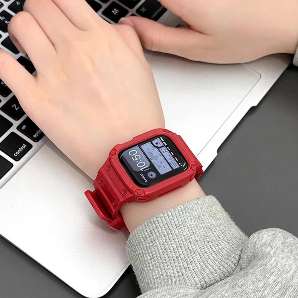 TPU One-Piece Strap and Case for Apple Watch