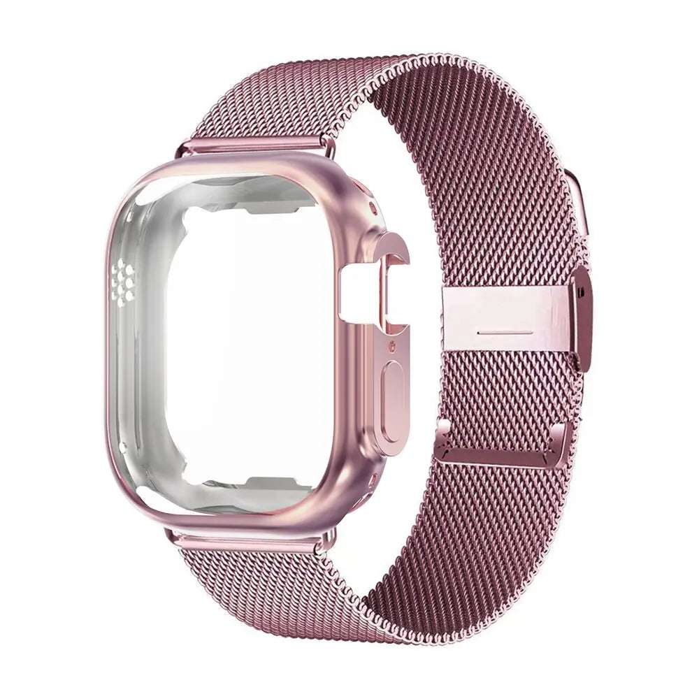 Milanese Loop Band with Protective Case for Apple Watch