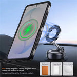 Shockproof Textured Bumper Case with 360° Rotating Magnetic Ring Stand for Samsung Galaxy S26 Series